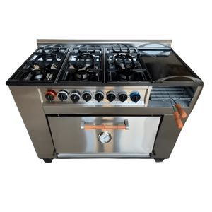 Cocina Industrial SKC 6 Hornallas Plancha y Carlitera Gas Envasado