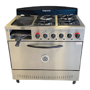 Cocina Depaolo 4 Hornallas 900 con Plancha y Carlitera Gas Natural