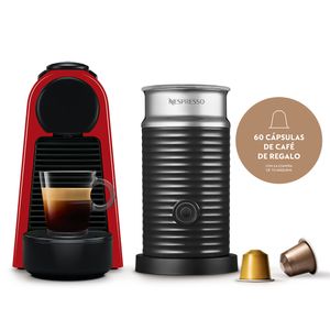 Cafetera Nespresso Essenza Mini Roja A3KD30-AR + Aeroccino