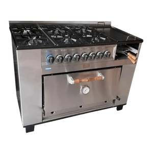 Cocina Industrial SKC 6 Hornallas Plancha y Carlitera Gas Envasado