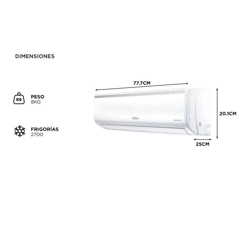 Aire acondicionado split BGH 3200W frío/calor